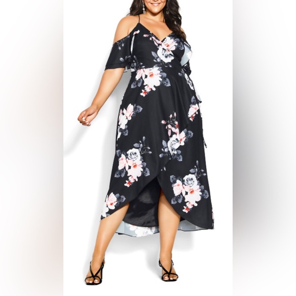 NWT CITY CHIC Black Lotus Dress - black *NWT* - Picture 1 of 5